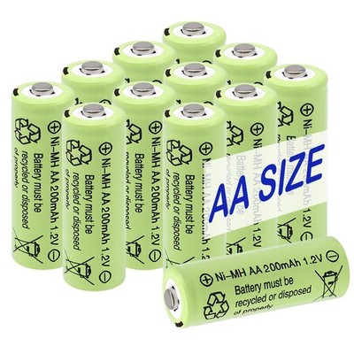 1.2 Volt AA 200mAh Rechargeable Solar Batteries,Double A Low Self Discharge S...