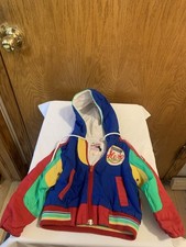 Vintage 1970 s Boys 18 Months Multicolor Hooded Baseball Jacket By Playskool