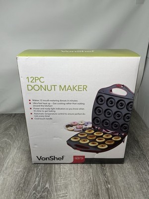 RARE NEW IN BOX VonShef 12 Mini Doughnut Maker for Kid-Friendly Breakfast/Snacks