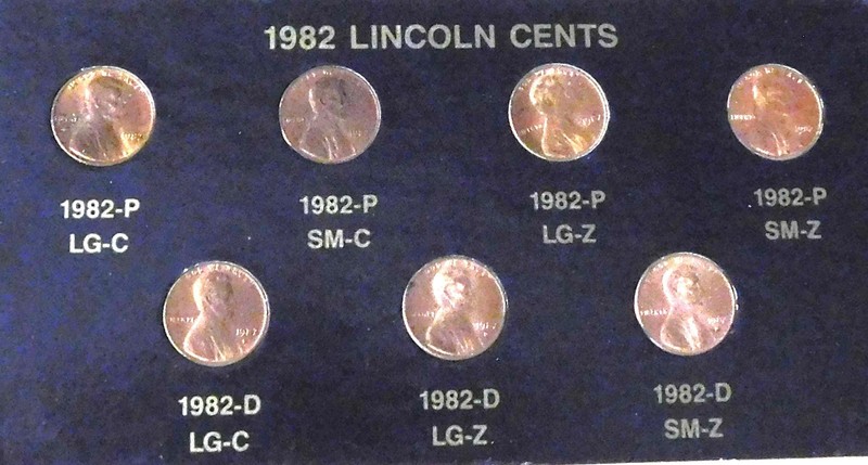 1982 Lincoln Cent Set Large & Small Date Uncirculated Copper/Zinc