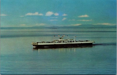M.V. Valcour Ferry Lake Champlain VT NY Vintage Postcard 1948