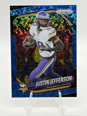 Justin Jefferson 2025 Prizm No Huddle Blue Disco/125 #81 Vikings