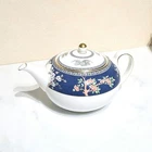 Wedgwood Blue Siam Bone China Tableware Floral Tea Pot Blue No Box Used