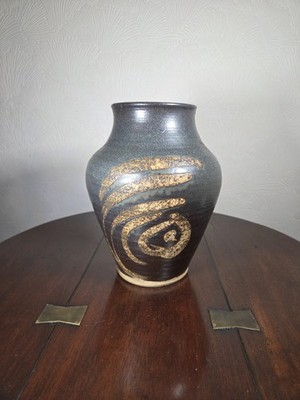 Vintage große Künstler signierte Studiokeramik Vase
