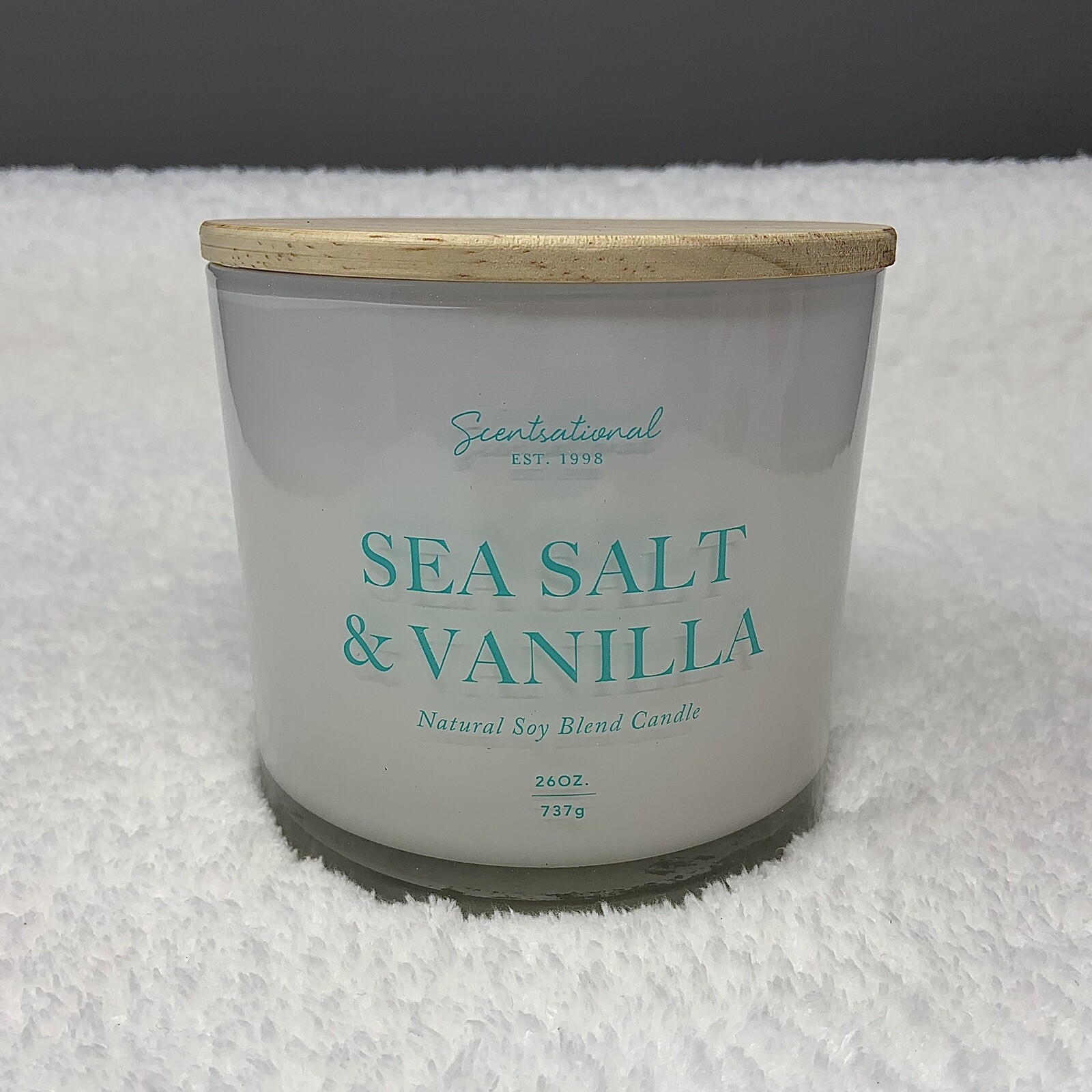 Scentsational SEA SALT & VANILLA Natural Soy Blend Candle Large 26oz 3