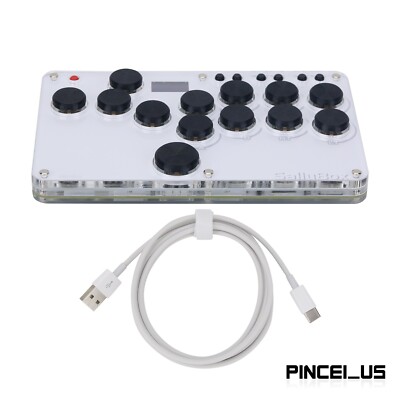 SallyBox Mini Arcade Controller w/ RGB LED Switches Key Caps for Hitbox pe66