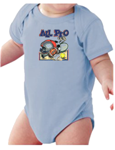 Infant Creeper Bodysuit One Piece T Shirt All Pro Sports Ball Team K 563 Ebay