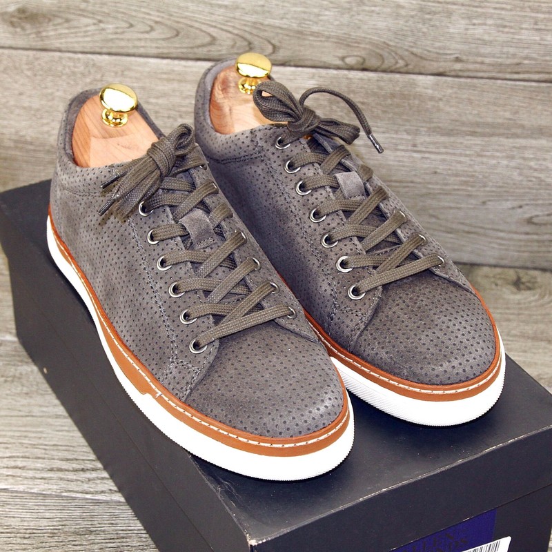 * NIB * $325 Allen Edmonds PORTER CITY Sneaker  8 D  Grey Suede * new Trees