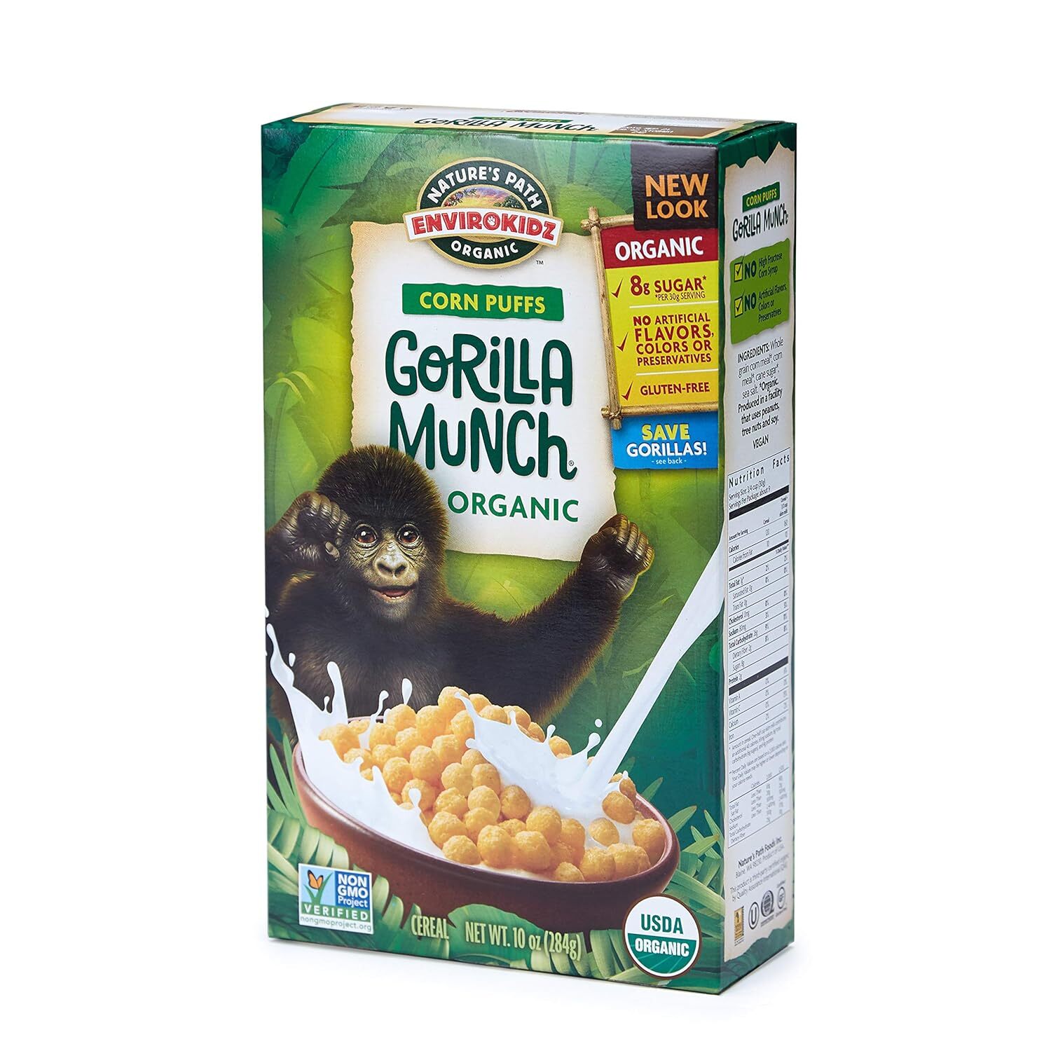 NatureS Path-Envirokidz Органическая кукурузная лепешка Gorilla Munch, 10 унций
