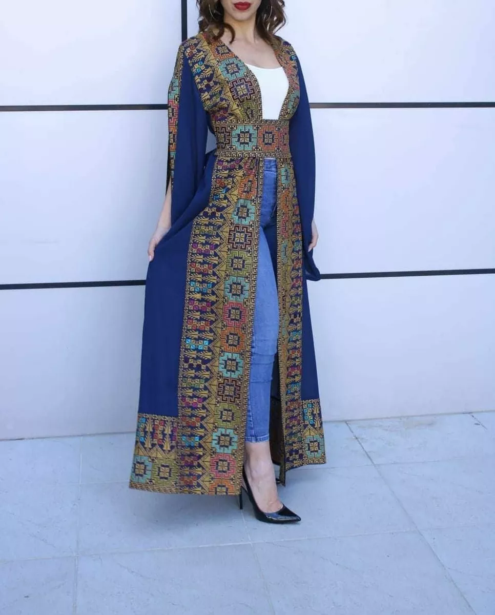 Embroidered hot sale open abaya