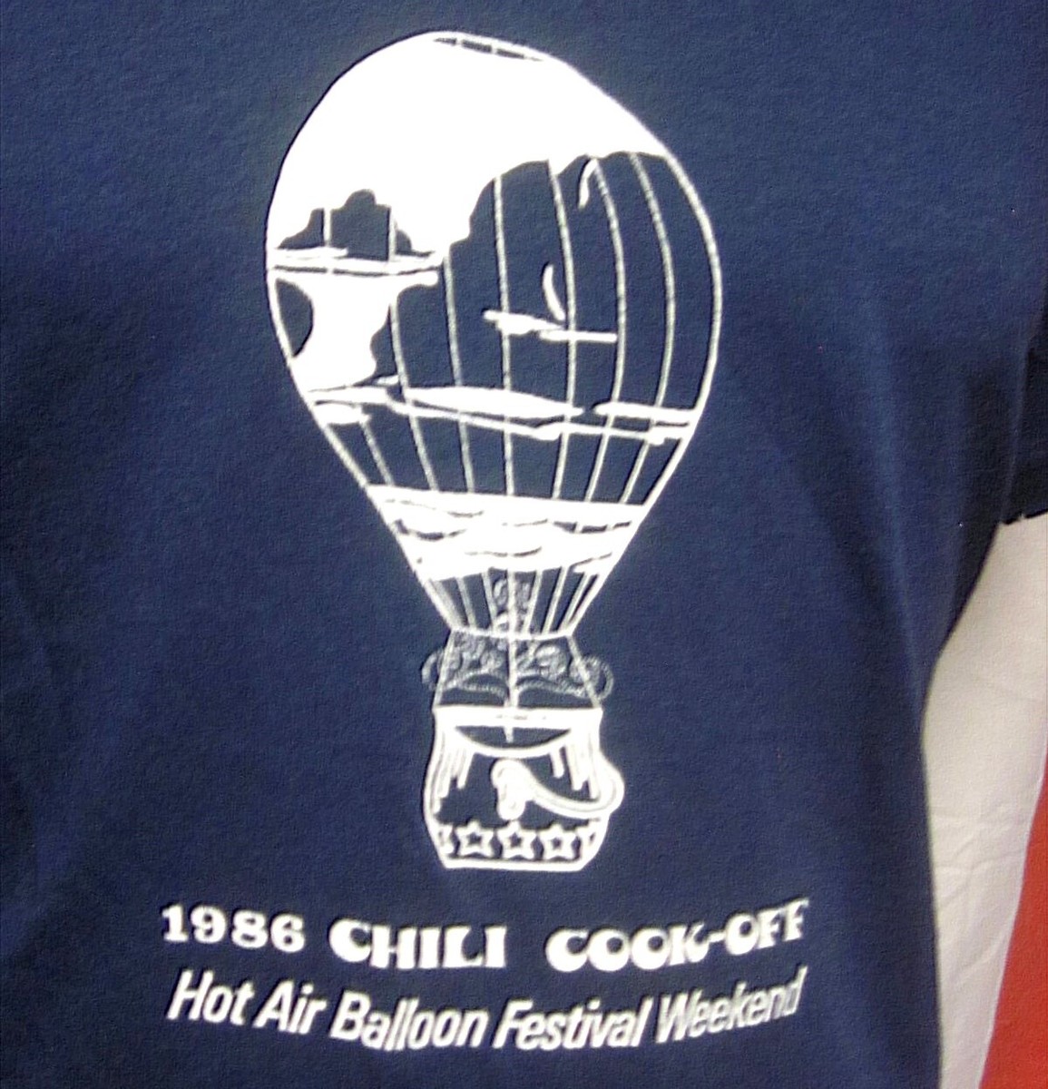 HOT AIR BALLOON FESTIVAL tee XL 1986 Chili Cook-Off vtg T shirt