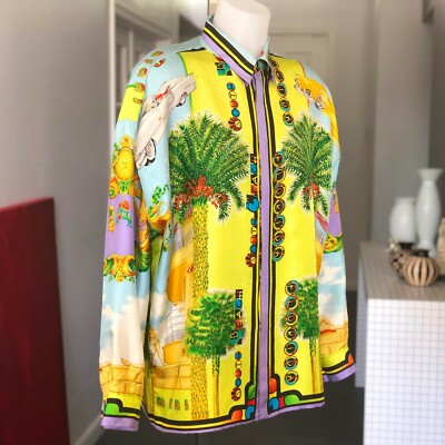 GIANNI VERSACE silk shirt Miami print size IT 52 from S/S GIANNI VERSACE silk shirt Miami print size IT 52 from S/S