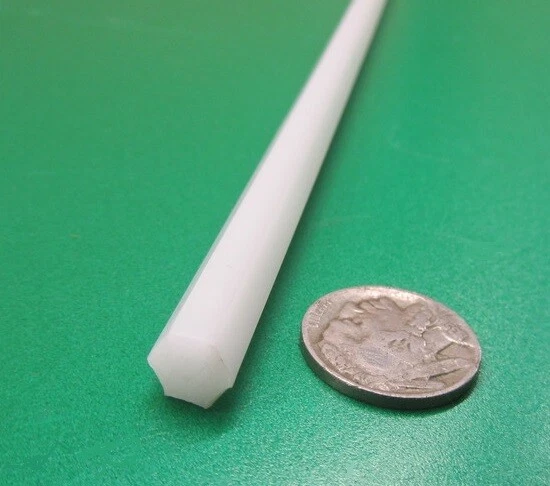 Varilla hexagonal de tinte blanco acetal Delrin 5/16" (.312") hexagonal x 48" de longitud Foto 4 de 4