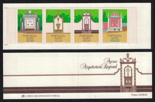Azoren regionale Architektur Trinkbrunnen 4v Broschüre 1986 postfrisch