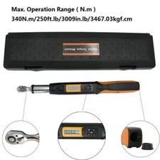 Digital Torque Wrench 1/2 with 100 Records Data Storage Head Buzzer 17-340 N.m