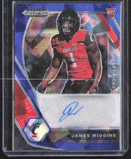 2021 Panini Prizm Draft Picks CollegiateJames Wiggins Autographs Blue Ice #/75