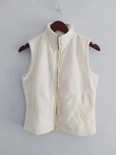 French Connection Vest Women’s M White Fleece Full Zip Outdoor Hiking Gorpcore