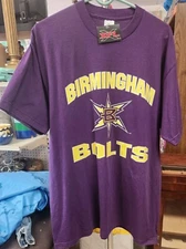 Vintage Birmingham Bolts XFL Football Purple Logo Y2K T-Shirt Size XL Brand New