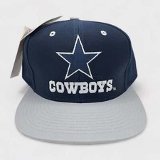 Vintage NWT 1990s Logo 7 Dallas Cowboys Navy Blue  Gray NFL Snapback Hat Cap