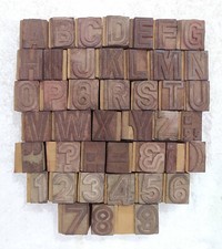 43 Letterpress wood/wooden Hand-carved Matrices for type English  Number WMT107