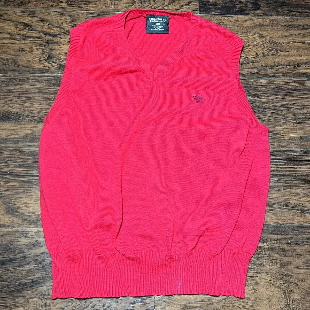 Polo Jeans Co Ralph Lauren Sweater Vest Red Women s Size Small
