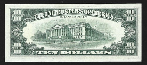 1974 $10 FEDERAL RESERVE NOTE-FIRST DAY STAMP CANCEL UNCIRCULATED G28490827D - Picture 3 of 4