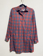 Southern Tide Alyssa Shirt Dress Womens Small Plaid Long Sleeve Pockets Red Blue
