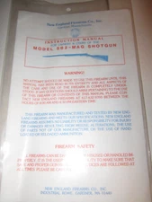 New England Firearms NEF SB2 MAG SHOTGUN Owners Instruction Manual WARRANTY CARD