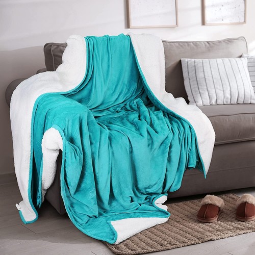 Sherpa Bed Blanket 480GSM Plush Blanket Fleece Reversible Blanket Utopia Bedding - Picture 44 of 88