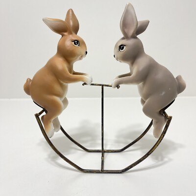 Bunnies On Seasaw Tabletop Ashland Brand * READ*