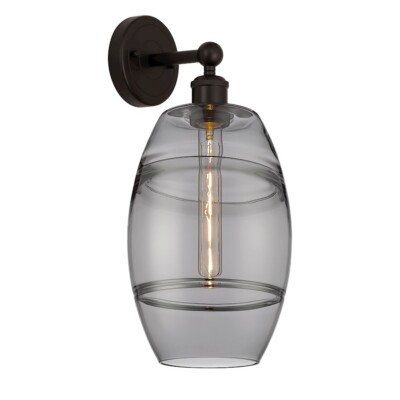 Innovations 616-1W Vaz 1Lt 8'' Sconce, Bronze/Smoke - 616-1W-OB-G557-8SM