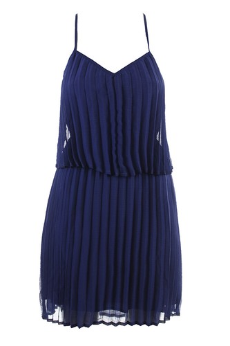 Bar Iii neu Schottenmuster blau Plissee Popover Kleid XXS $ 69,5 - Bild 1 von 3