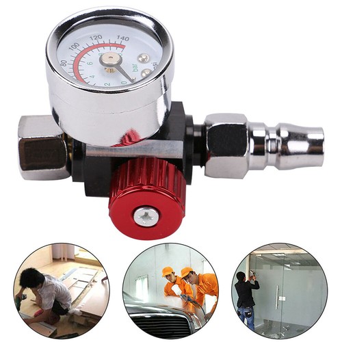 Mini Air Pressure Regulator Gauge Air Regulator Valve Tool For Paint Spray-Gun - Picture 12 of 12