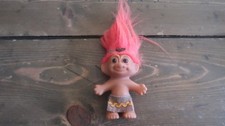 NATIVE AMERICAN BOY Russ Troll Doll 3" INDIAN Hard to Find