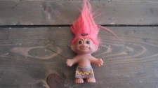 NATIVE AMERICAN BOY Russ Troll Doll 3" INDIAN Hard to Find 