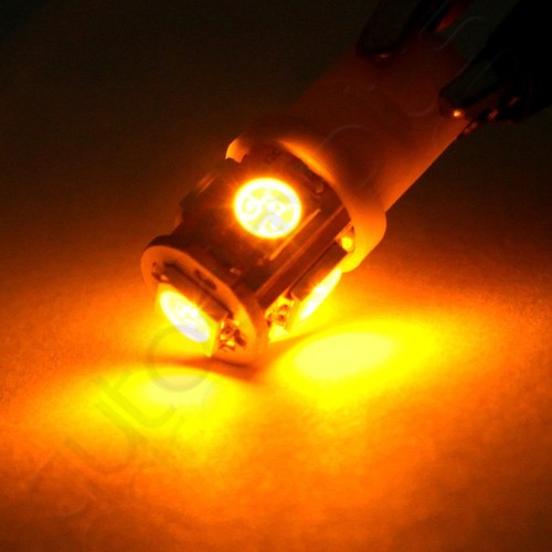 5x Smoke Lens Roof Running Cab Marker Lights + Amber LED Bulbs For 99-02 Dodge - Picture 7 of 8