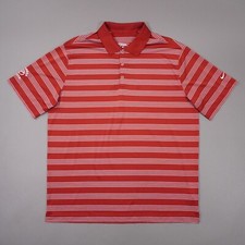 Nike Golf Tour Performance Striped Polo Mens XL Red Maroon Short Sleeve Shirt