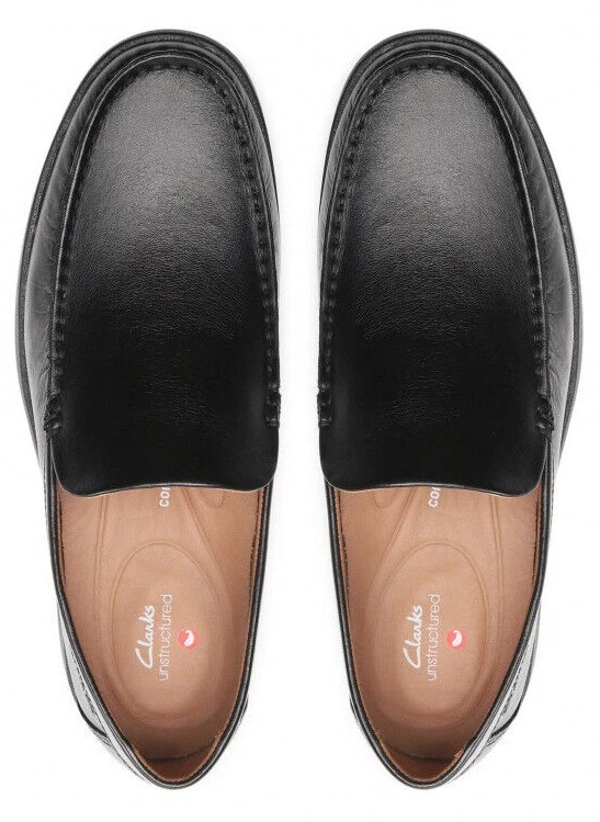 detergente infinito vistazo Clarks Ferius Creek Men&#039;s Slip On Loafers Dress Shoes Moccasins Black  Leather | eBay