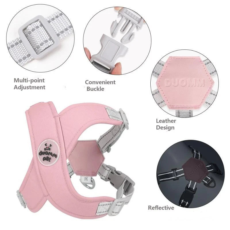 X Shaped Pet Dog Harness Small Medium Dogs Reflective Adjustable Puppy Harness - Image 3 of 4