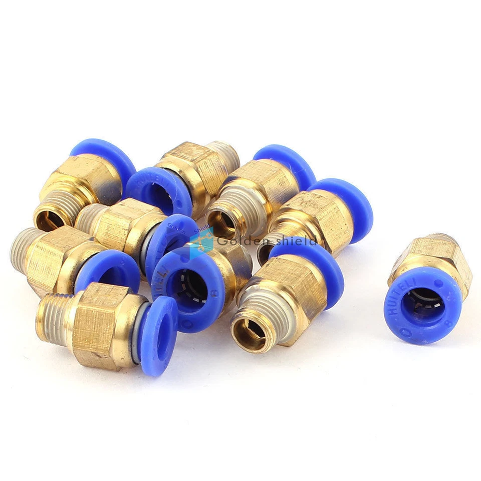 10PCS  PC 8-01 Air Line Hose 1/8BSP Male Thread 8mm Tube Quick Release CouplerKd - Image 3 of 4