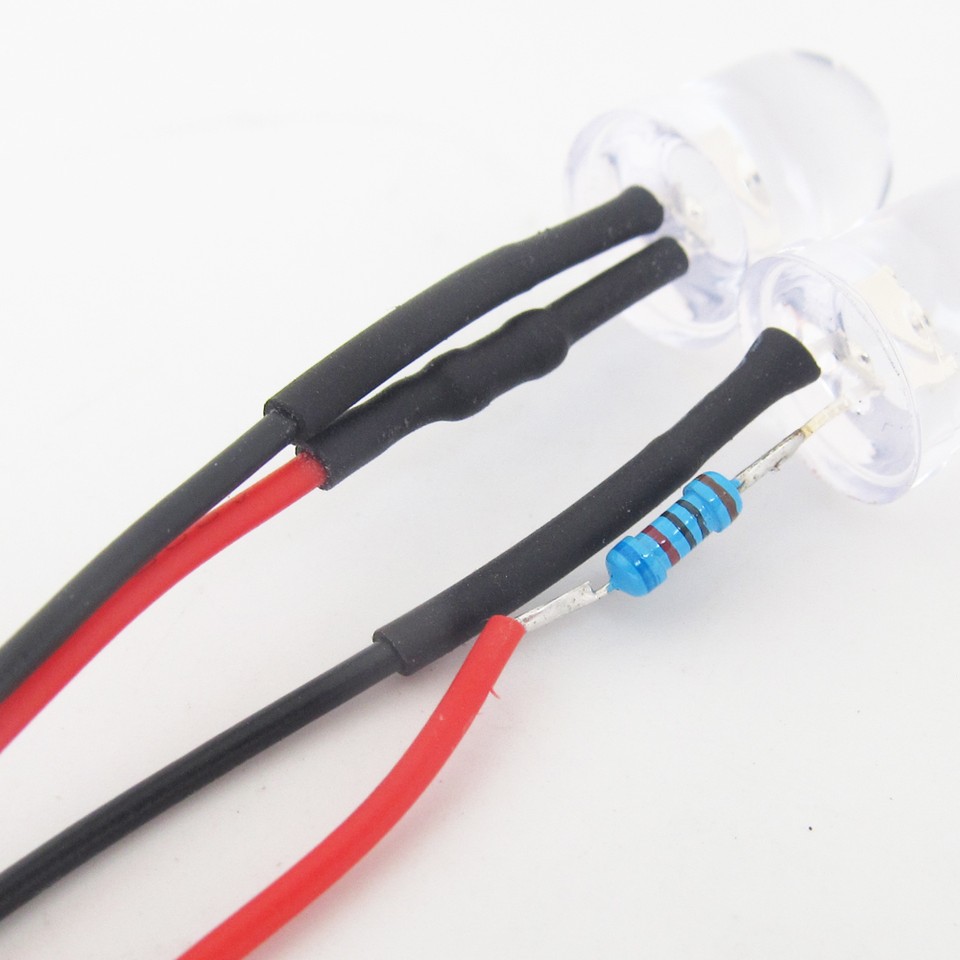 100pcs 5mm Round Top LEDs + Resistors Kit - Red, Yellow, Blue, Green, White 3 thumbnail image