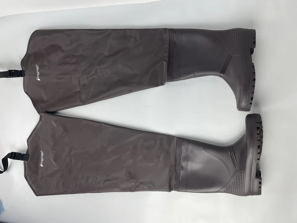 Frogg Toggs RANA II Men's PVC Cleated Brown Hip Waders Boots Size 10 - Image 2 of 4