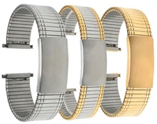 Bandini Steel Stretch Watch Band Expansion Strap Adjustable 12-14mm Silver, Gold