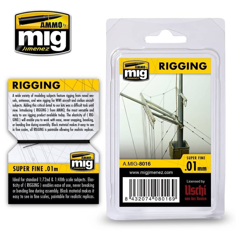 Ammo by Mig Rigging Thread Super Fine 0.01mm – High-Quality Model Kit Detailing