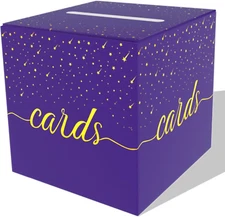 Purple Card Box, Wedding Party Card Storage Box, Used for Birthday, Baby