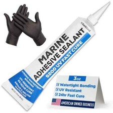 3 oz Marine Adhesive Sealant 5200 Fast Cure White - Permanent, Watertight...