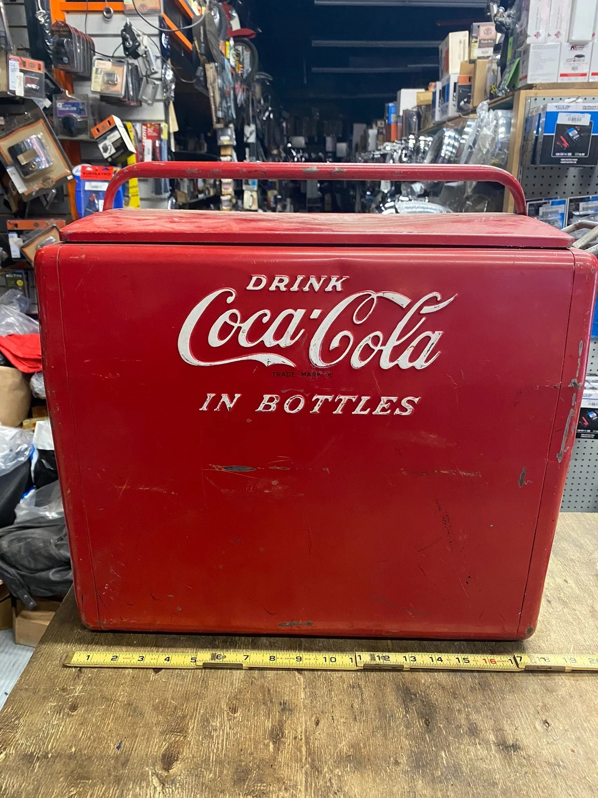 Vtg Drink Coca Cola In Bottles Steel Cooler Original Ice chest Coke Soda Collect