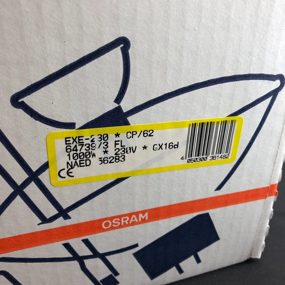 Osram 1000W PAR64 EXE-230 CP/62 64739/3 FL Wide Flood GX16D 220-240V - Image 2 of 4