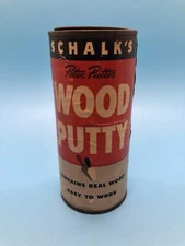 Vintage 1946 Schalk's Peter Putter Wood Putty 5 Ounce Can Advertising Art