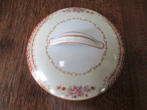 ANTIGUO PLATO ALTO DE AZÚCAR NORITAKE "NIPPON TOKI KAISHA" PRE-1949 3 1/2" CON TAPA/TAPA - Imagen 3 de 7